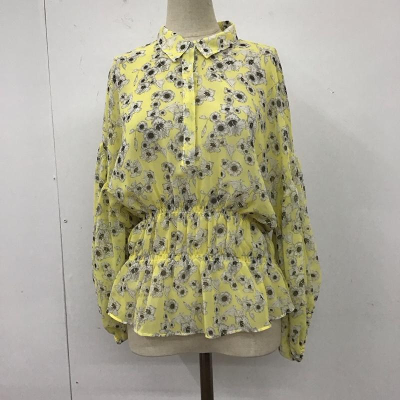 ザラ ZARA シャツ、ブラウス 長袖 2928 160 047 シアー S 花柄 黄 / イエロー / レディース USED 古着 中古 10111434