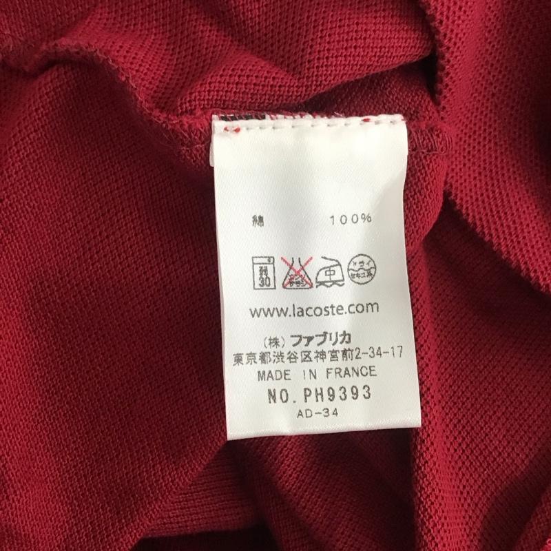 ラコステ LACOSTE ポロシャツ 半袖 半袖 3 ロゴ、文字 えんじ / ワインレッド / メンズ USED 古着 中古 10111168