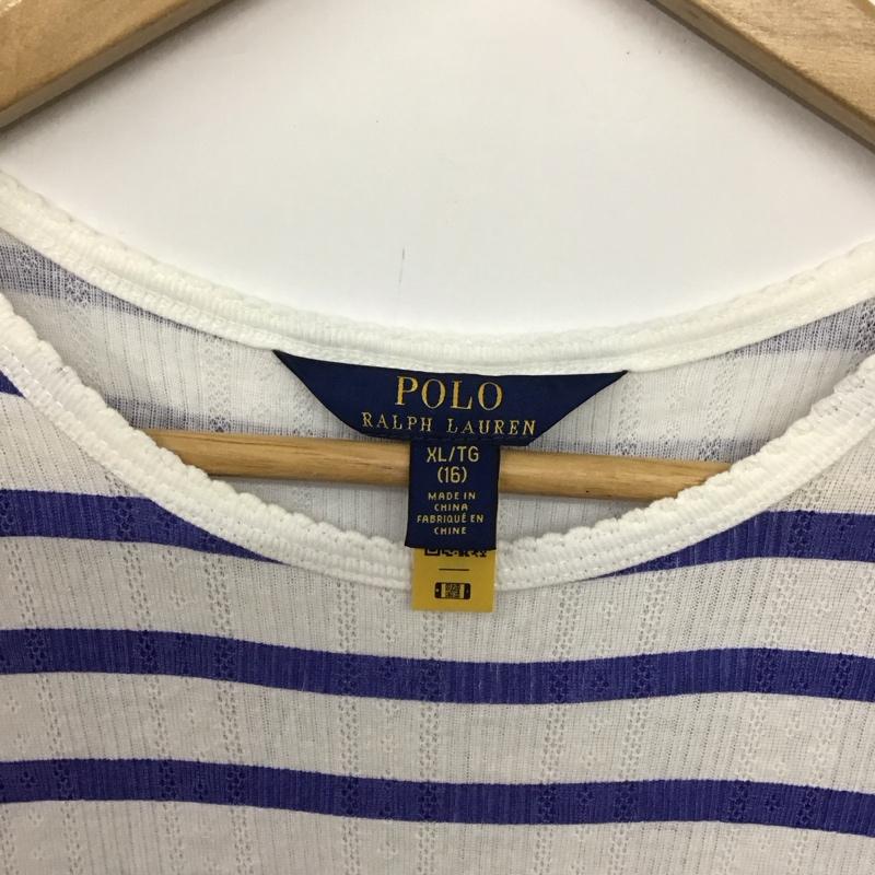 ポロラルフローレン POLO RALPH LAUREN ワンピース ミニスカート XL ボーダー柄 白 / ホワイト / X 水色 / ライトブルー /  レディース USED 古着 中古 10131974