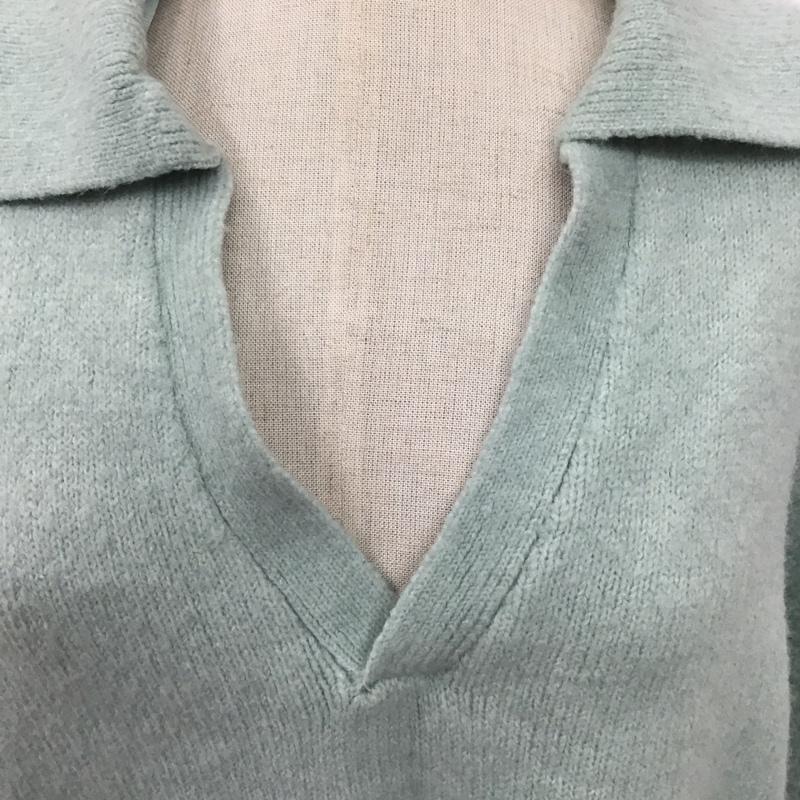 ザラ ZARA ニット、セーター 長袖 M 無地 水色 / ライトブルー / レディース USED 古着 中古 10124878