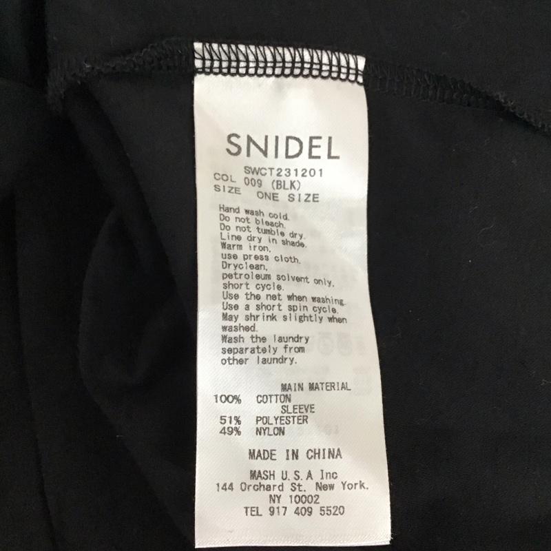 スナイデル SNIDEL カットソー 半袖 swct231201 3Dスリーブカットプルオーバー Vネック パフスリーブ 無地 黒 / ブラック / レディース USED 古着 中古 10120104
