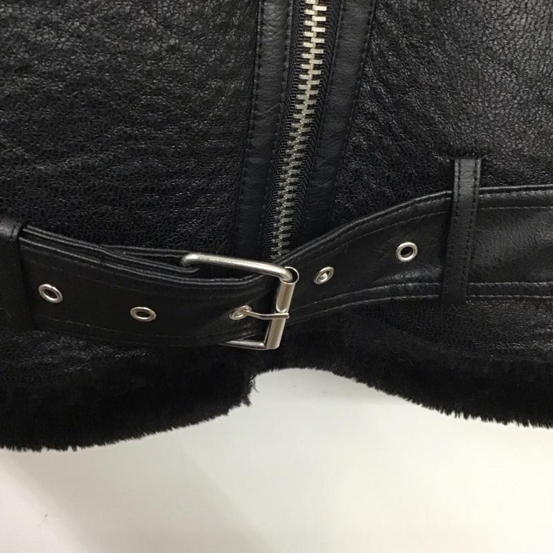 ザラ ZARA ベスト ベスト 2969/250/800 フェイクレザー ムートン ライダース ベスト S 無地 黒 / ブラック / レディース USED 古着 中古 10131422