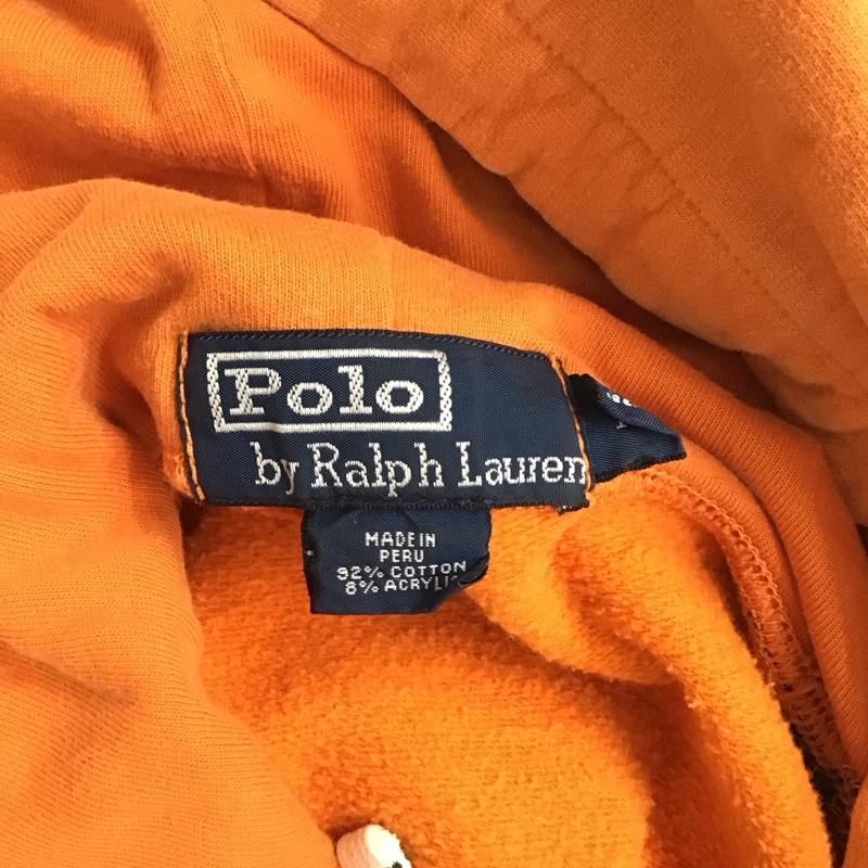 ポロバイラルフローレン Polo by RALPH LAUREN パーカー 長袖 M ボーダー柄 橙 / オレンジ / X 緑 / グリーン /  メンズ USED 古着 中古 10128289