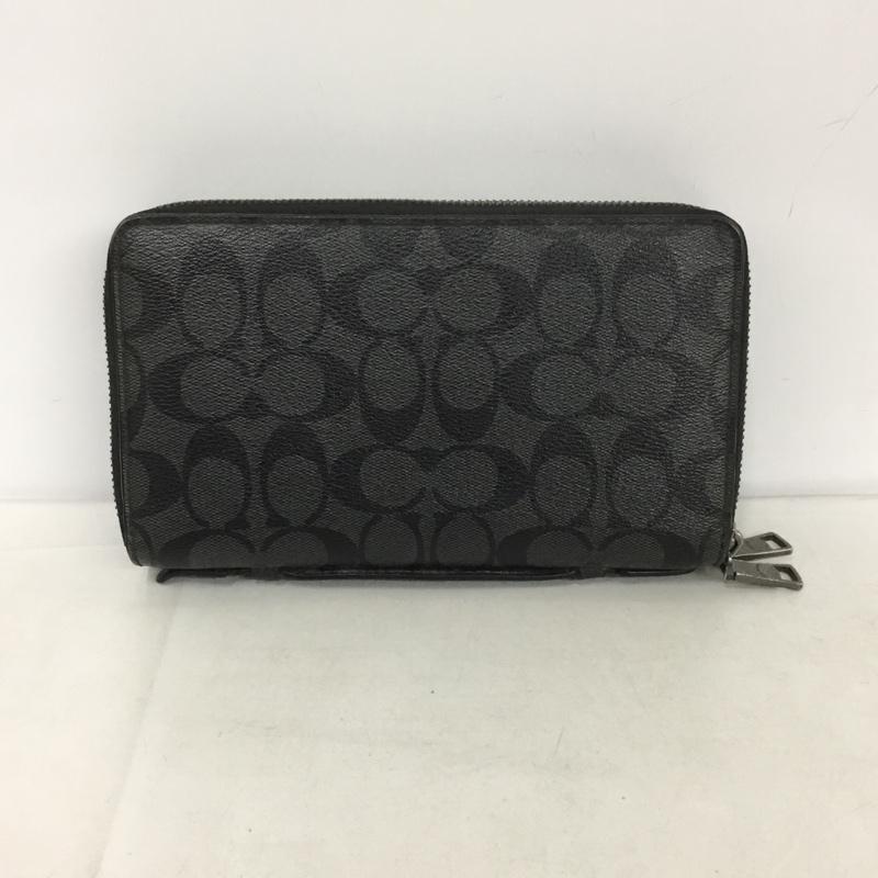 コーチ COACH クラッチバッグ、パーティバッグ クラッチバッグ、パーティバッグ クラッチバッグ 長財布 総柄 黒 / ブラック / メンズ USED 古着 中古 10137332