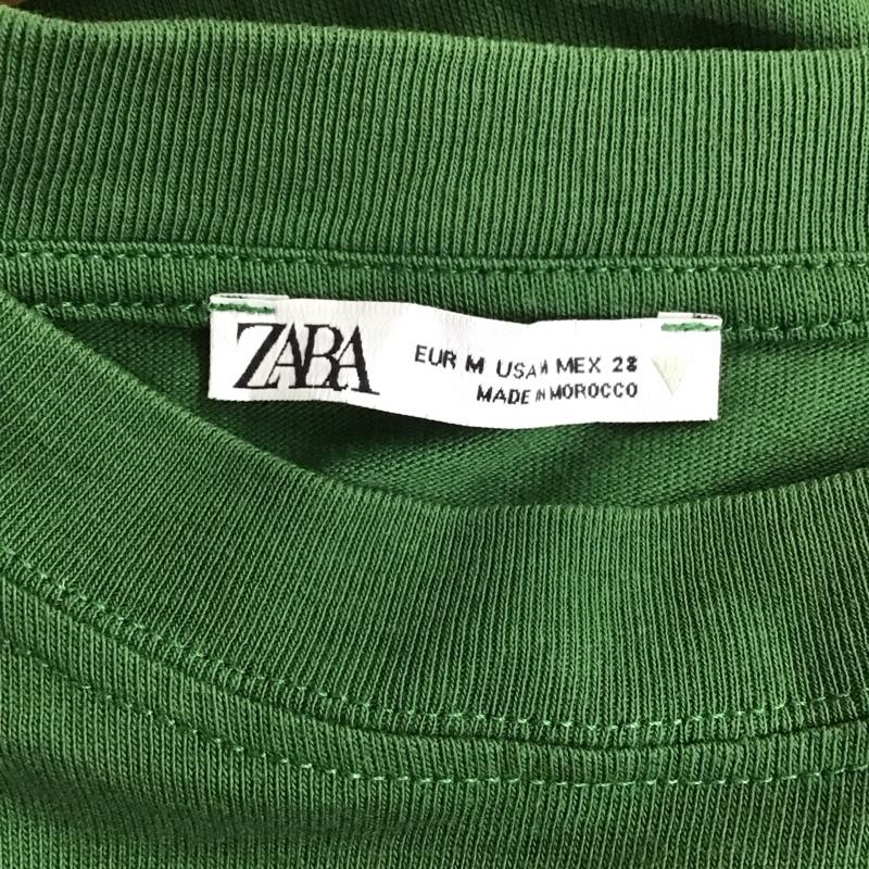ザラ ZARA Tシャツ 長袖 M プリント X ロゴ、文字 緑 / グリーン / レディース USED 古着 中古 10129639