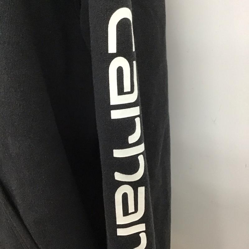 カーハート Carhartt パーカー 長袖 フーディ L ロゴ、文字 黒 / ブラック / メンズ USED 古着 中古 10106283
