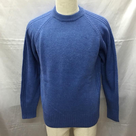 ワイルドライフテーラー WILD LIFE TAILOR ニット、セーター 長袖 長袖ニットカットソー ニット セーター クルーネックニット L 無地 青 / ブルー /  メンズ USED 古着 中古 10113545