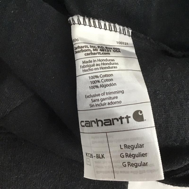 カーハート Carhartt カットソー 長袖 長袖カットソー クルーネックカットソー ロングスリーブカットソー 無地Tシャツ L ロゴ、文字 黒 / ブラック / メンズ USED 古着 中古 10107688