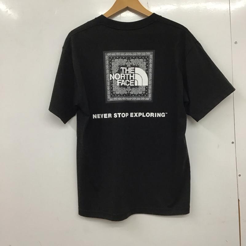 ザノースフェイス THE NORTH FACE Tシャツ 半袖 nt32108 バンダナスクエアロゴ プリントTシャツ M ロゴ、文字 黒 / ブラック / メンズ USED 古着 中古 10136575