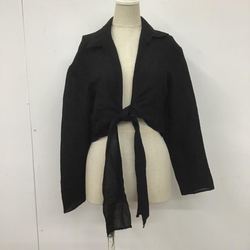 ザラ ZARA カットソー 長袖 2180 050 800 ショート丈 ボレロ M 無地 黒 / ブラック /  レディース USED 古着 中古 10107154