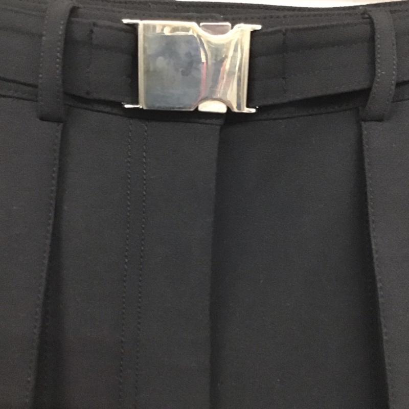 ザラ ZARA パンツ スラックス 7563 041 800 ワイドパンツ ベルト付き L 無地 黒 / ブラック / レディース USED 古着 中古 10138984