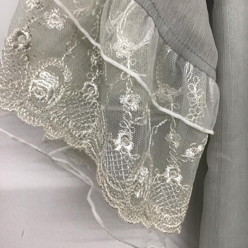 アクシーズファム axes femme カットソー 半袖 MK21X61 レイヤードフリル楊柳トップス FREE 無地 薄緑 / ライトグリーン / レディース USED 古着 中古 10133587