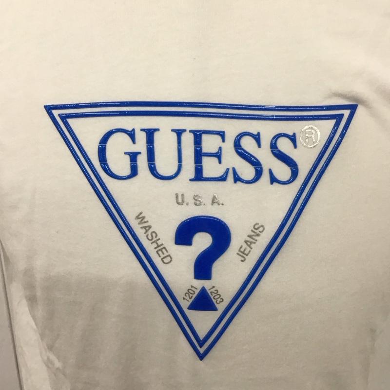 ゲス Guess Tシャツ 半袖 半袖カットソー プリントTシャツ クルーネックカットソー L ロゴ、文字 白 / ホワイト / メンズ USED 古着 中古 10113748