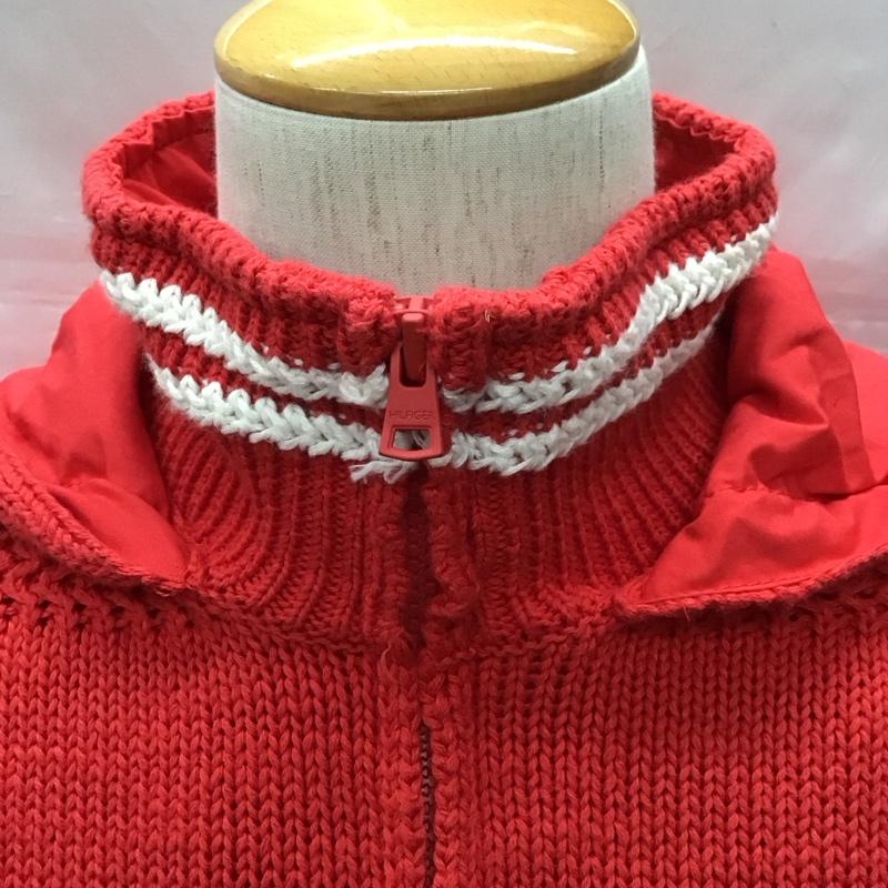 トミーヒルフィガー TOMMY HILFIGER ジャケット、上着 ジャケット、ブレザー ジップアップニットジャケット 長袖ニットカーディガン アウター XL ロゴ、文字 白 / ホワイト / X 赤 / レッド / メンズ USED 古着 中古 10111330