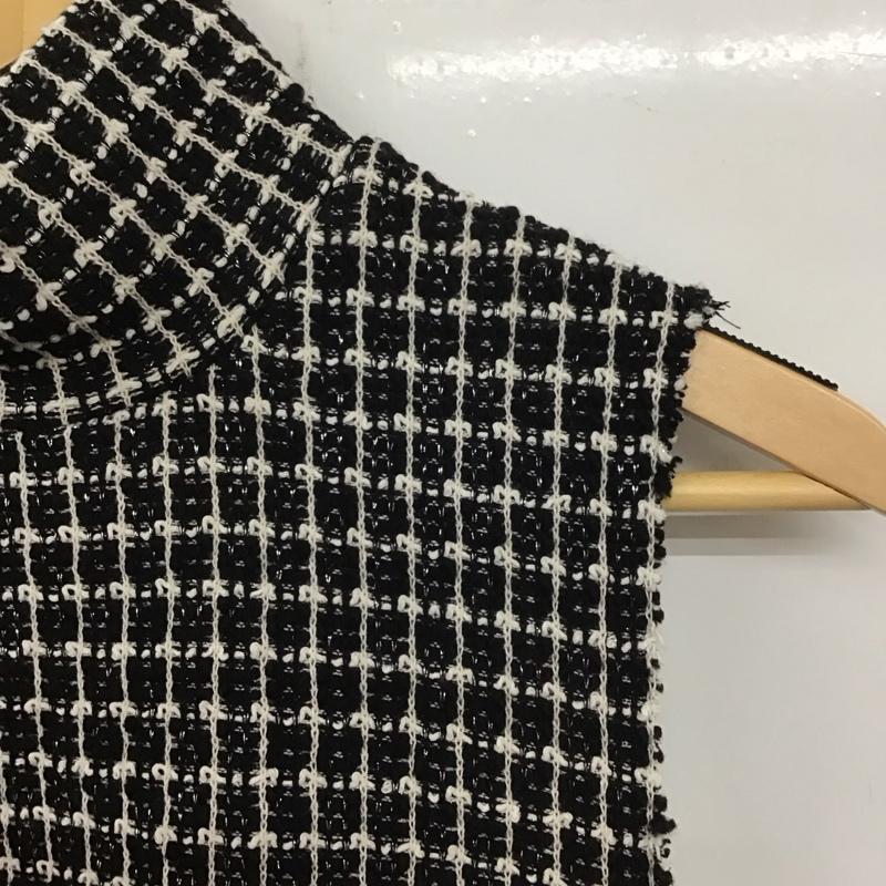 ザラ ZARA ワンピース ロングスカート 6771 020 084 スタンドネック ノースリーブ S チェック 白 / ホワイト / X 黒 / ブラック / レディース USED 古着 中古 10138665