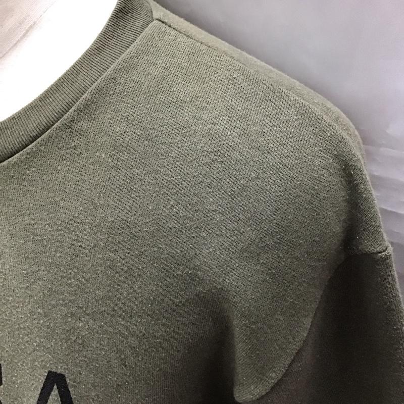 ダブルタップス WTAPS トレーナー 長袖 長袖トレーナー スウェット クルーネック リブスウェットカットソー 1 ロゴ、文字 カーキ / カーキ / メンズ USED 古着 中古 10114379