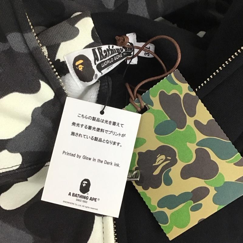 アベイシングエイプ A BATHING APE パーカー 長袖 長袖パーカー フード付きパーカー プリントスウェット トレーナー ジップアップパーカー プリント 黒 / ブラック / メンズ USED 古着 中古 10107431