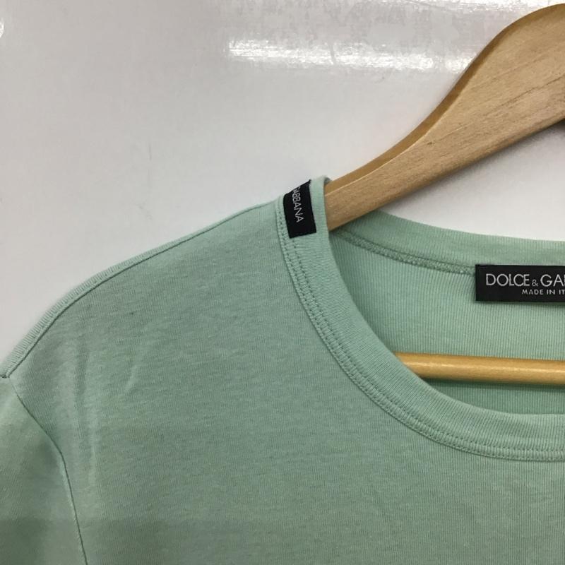 ドルチェアンドガッバーナ DOLCE&GABBANA Tシャツ 半袖 QGC013 クルーネック 48 無地 薄緑 / ライトグリーン / レディース USED 古着 中古 10139131