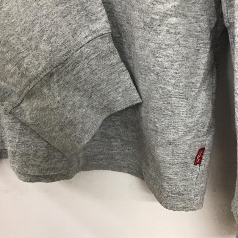 リーバイス Levi s カットソー 長袖 長袖カットソー プリントカットソー クルーネック M ロゴ、文字 灰 / グレー / メンズ USED 古着 中古 10137226