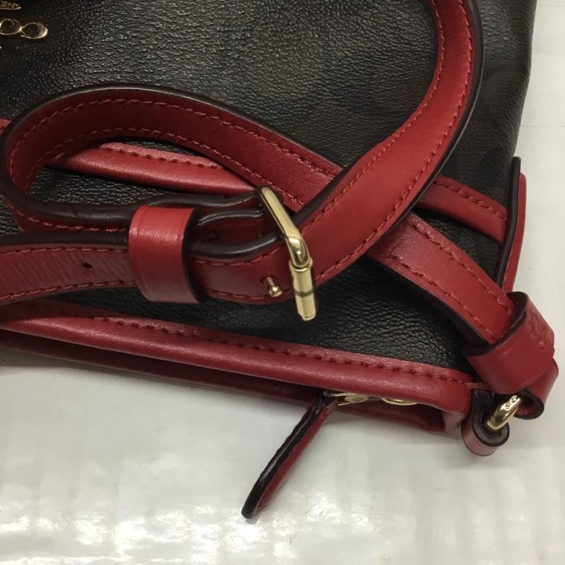 コーチ COACH ショルダーバッグ ショルダーバッグ F29210 シグネチャー ロゴ、文字 赤 / レッド / X ダークブラウン / ダークブラウン / レディース USED 古着 中古 10117647