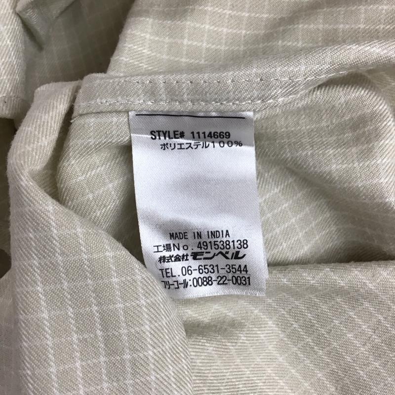 モンベル mont-bell シャツ、ブラウス 長袖 長袖シャツ ノーカラーシャツ ポケットシャツ 長袖カットソー チェックシャツ M チェック ベージュ / ベージュ / レディース USED 古着 中古 10114515