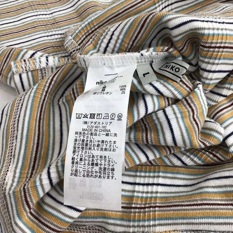 ニコアンド niko and... カットソー 半袖 L ボーダー柄 マルチカラー / マルチカラー / レディース USED 古着 中古 10150859