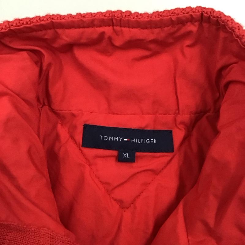 トミーヒルフィガー TOMMY HILFIGER ジャケット、上着 ジャケット、ブレザー ジップアップニットジャケット 長袖ニットカーディガン アウター XL ロゴ、文字 白 / ホワイト / X 赤 / レッド / メンズ USED 古着 中古 10111330