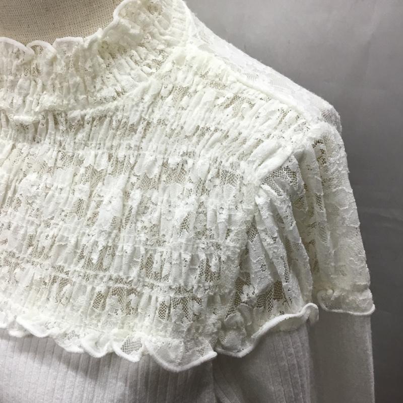 マジェスティックレゴン MAJESTIC LEGON カットソー 長袖 1085010711 シャーリングレースリブトップス M レース柄 オフホワイト / オフホワイト / レディース USED 古着 中古 10107321