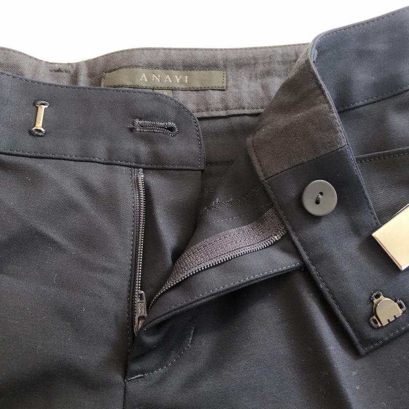 アナイ ANAYI パンツ ショートパンツ ハーフパンツ ロールアップ センタープレス 38 無地 紺 / ネイビー / レディース USED 古着 中古 10029192
