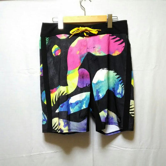 クイックシルバー Quiksilver パンツ ショートパンツ 30インチ 無地 X 総柄 黒 / ブラック / X 桃 / ピンク / X 青 / ブルー / X 黄 / イエロー /  メンズ USED 古着 中古 10011879