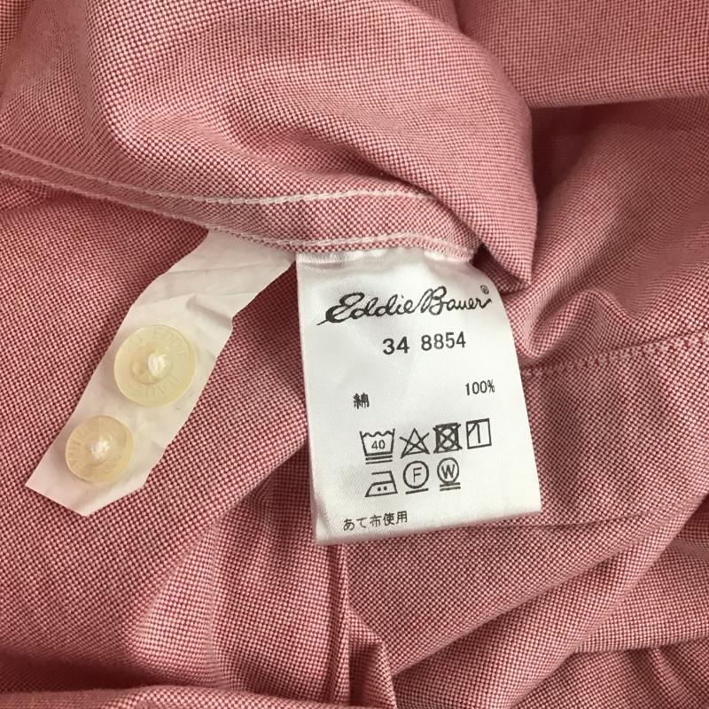 エディーバウアー Eddie Bauer シャツ、ブラウス 半袖 半袖シャツ カラーシャツ カジュアルシャツ ボタンダウンシャツ S ロゴ、文字 赤 / レッド / メンズ USED 古着 中古 10111120