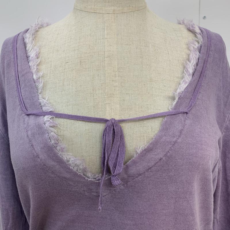 ミッシェル・クラン MICHEL KLEIN カットソー 長袖 42 無地 紫 / パープル /  レディース USED 古着 中古 10042418