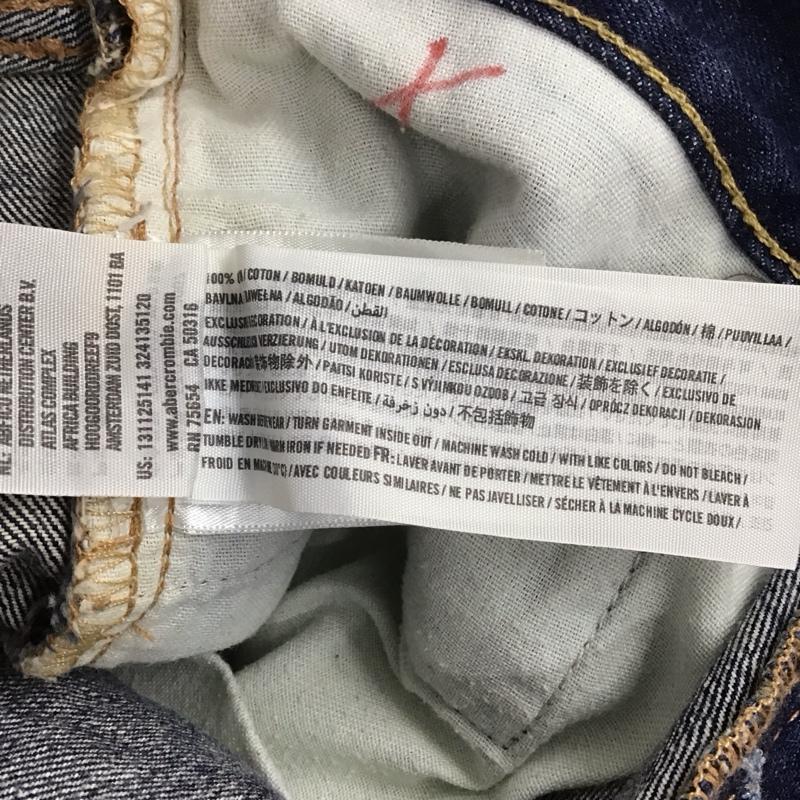 アバクロンビーアンドフィッチ ABERCROMBIE&FITCH パンツ デニム、ジーンズ デニムパンツ ワイドパンツ カジュアルパンツ Gパン 30インチ 無地 インディゴ / インディゴ / メンズ USED 古着 中古 10128682