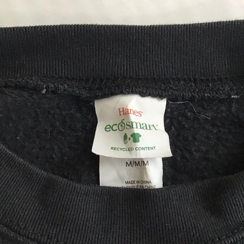 ヘインズ HANES トレーナー 長袖 薄手スウェット M ロゴ、文字 黒 / ブラック /  メンズ USED 古着 中古 10116823