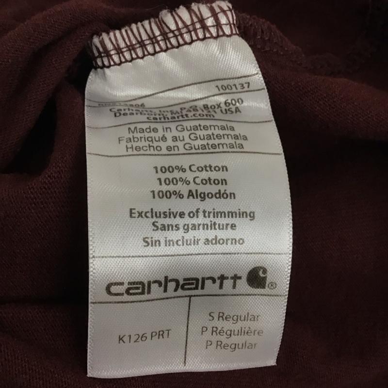 カーハート Carhartt カットソー 長袖 長袖カットソー プリントカットソー クルーネック S ロゴ、文字 えんじ / ワインレッド / メンズ USED 古着 中古 10128732