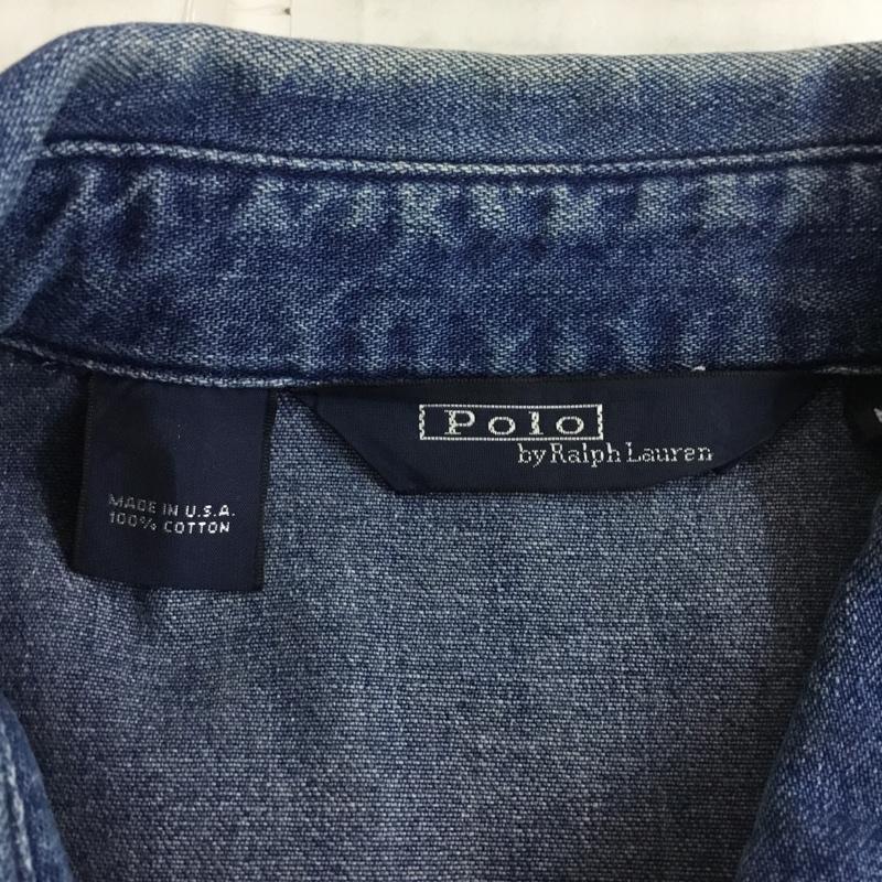 ポロバイラルフローレン Polo by RALPH LAUREN ジャケット、上着 ジャンパー、ブルゾン ジップアップジャケット ジャンパー デニムジャケット カジュアルジャケット アウター M ロゴ、文字 インディゴ / インディゴ / メンズ USED 古着 中古 10110007