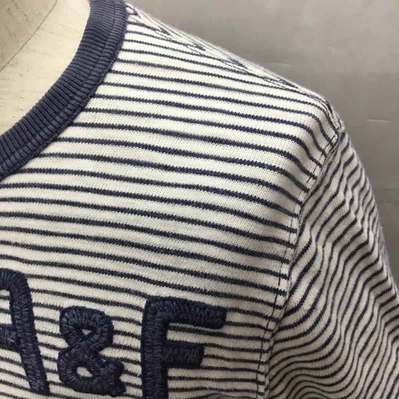 アバクロンビーアンドフィッチ ABERCROMBIE&FITCH Tシャツ 半袖 半袖カットソー プリントTシャツ クルーネックカットソー M ボーダー柄 白 / ホワイト / X 青 / ブルー /  メンズ USED 古着 中古 10108990