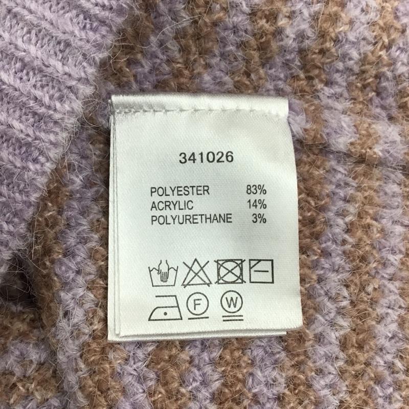 ダブルクローゼット w closet ニット、セーター 半袖 341026 アームカバー付き ボーダー柄 紫 / パープル / X 桃 / ピンク /  レディース USED 古着 中古 10112439