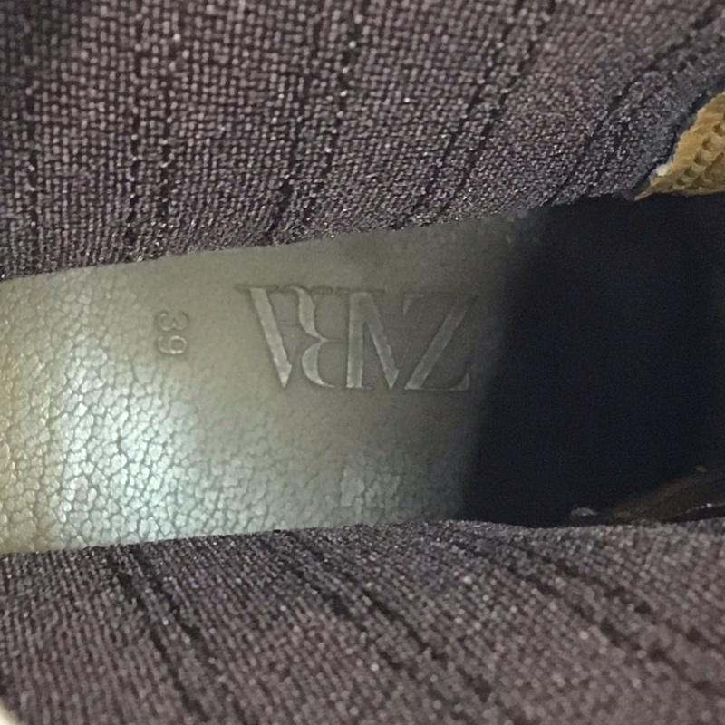 ザラ ZARA ブーツ ショートブーツ 6166 001 202 サイドゴア 牛柄 EU39 アニマル柄 茶 / ブラウン / X ベージュ / ベージュ / レディース USED 古着 中古 10118137