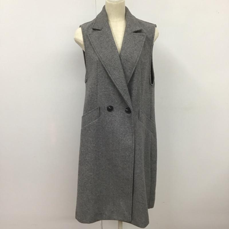 ザラ ZARA ベスト ベスト ロングベスト ノースリーブ バックスリット S 無地 灰 / グレー / レディース USED 古着 中古 10126911