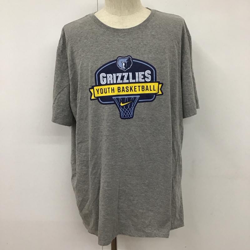 ナイキ NIKE Tシャツ 半袖 半袖カットソー プリントTシャツ クルーネックカットソー スポーツウェア XXL プリント 灰 / グレー / メンズ USED 古着 中古 10109775