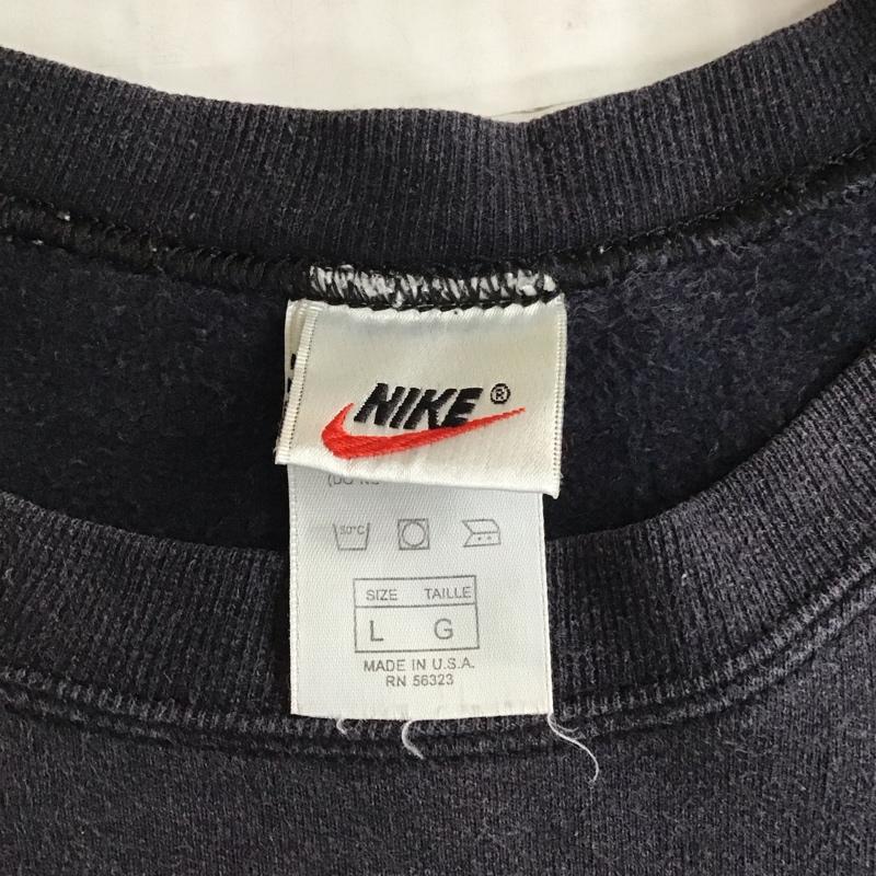 ナイキ NIKE トレーナー 長袖 90年代 スウェット 裏起毛 L ワンポイント 黒 / ブラック / メンズ USED 古着 中古 10115700