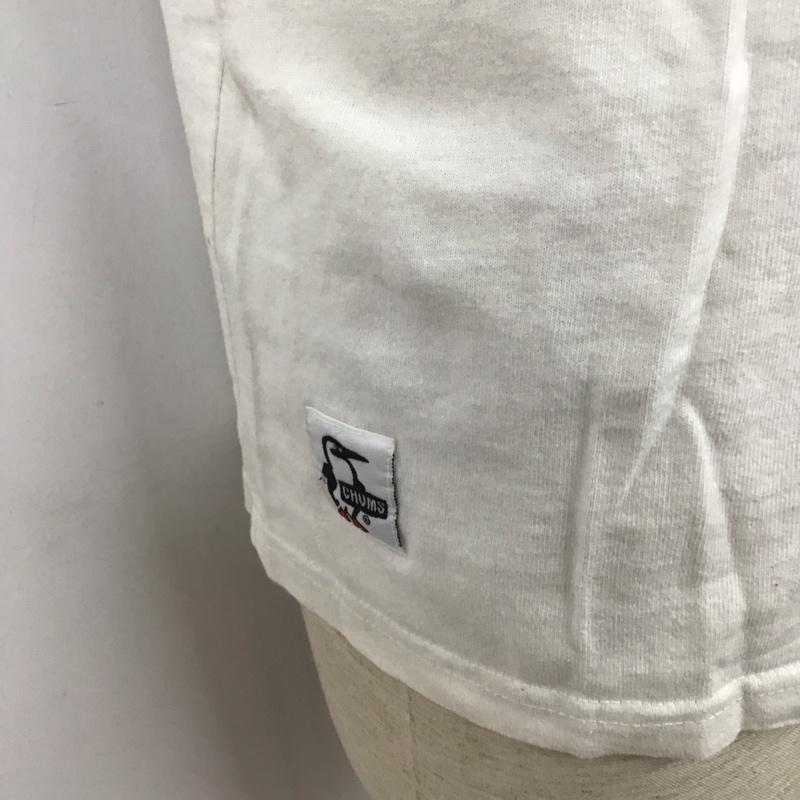 チャムス CHUMS Tシャツ 半袖 CH01-1011 ブービーフェイス Tシャツ 半袖カットソー プリントTシャツ M ロゴ、文字 白 / ホワイト /  メンズ USED 古着 中古 10110804