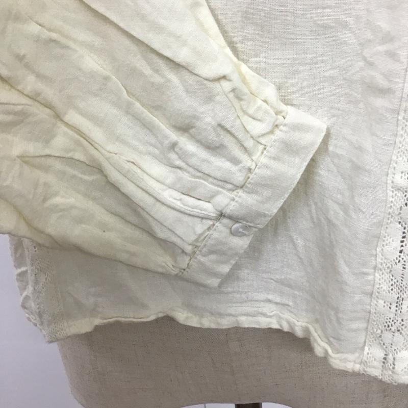 ザラ ZARA カットソー 長袖 長袖カットソー スタンドネックカットソー ロングスリーブカットソー 長袖シャツ M 花柄 アイボリー / アイボリー / レディース USED 古着 中古 10117857
