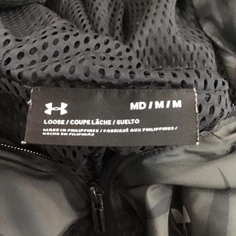アンダーアーマー UNDER ARMOUR パーカー 長袖 ジップアップパーカー 長袖パーカー フード付きパーカー スポーツウェア M プリント 黒 / ブラック / メンズ USED 古着 中古 10123934