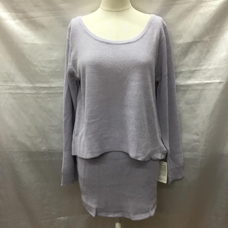 セシルマクビー CECIL McBEE セットアップ セットアップ ニット セーター ニットスカート セット M 無地 紫 / パープル / レディース USED 古着 中古 10118047