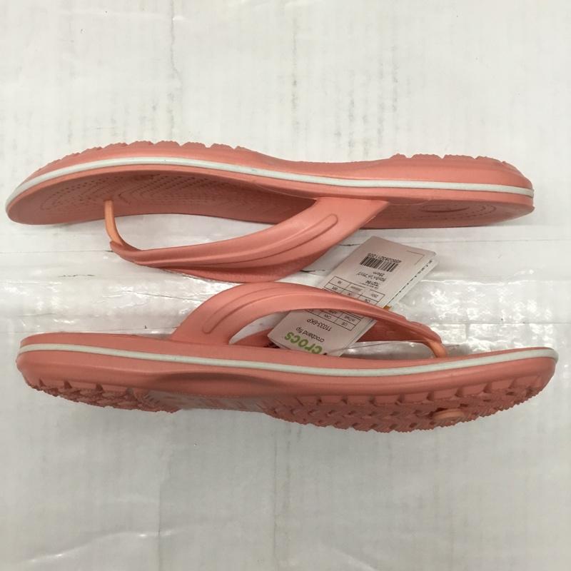 クロックス crocs サンダル サンダル 11033-6KP Crocband Flip 24cm ビーチサンダル 24.0cm ロゴ、文字 桃 / ピンク / レディース USED 古着 中古 10110655