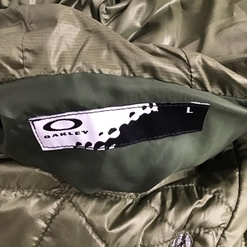 オークリー OAKLEY ベスト ベスト ジップアップベスト ダウンベスト ノースリーブカットソー L ロゴ、文字 カーキ / カーキ / メンズ USED 古着 中古 10123877