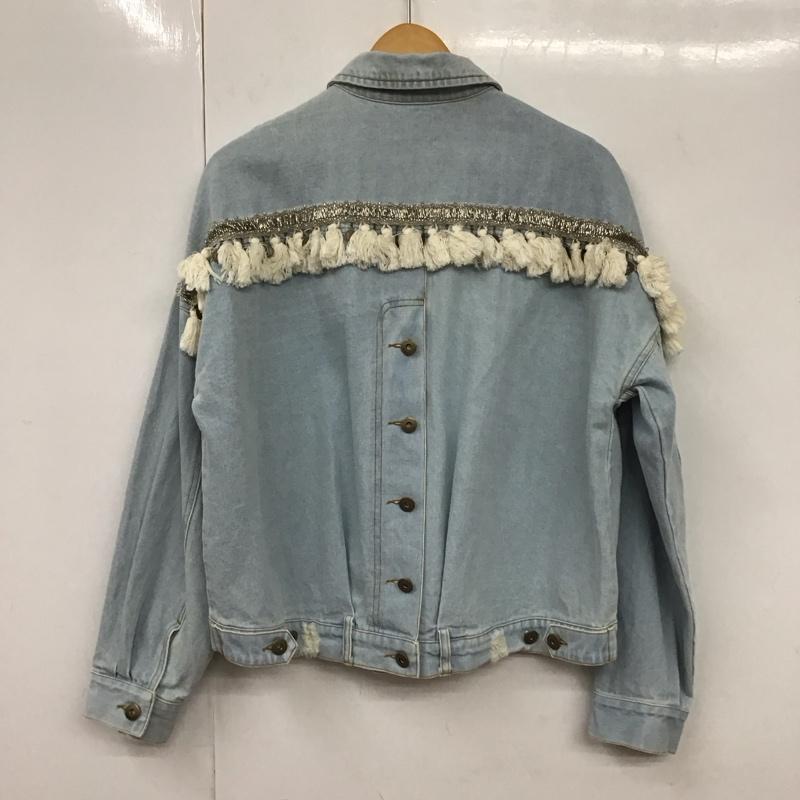 イェッカヴェッカ YECCA VECCA ジャケット、上着 ジャケット、ブレザー 7B11L0Y0200 コインフリンジデニムジャケット FREE 無地 水色 / ライトブルー / レディース USED 古着 中古 10130971