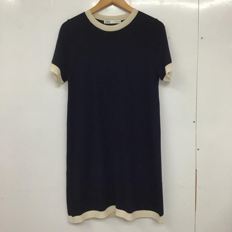 ザラ ZARA ワンピース ミニスカート S 無地 紺 / ネイビー /  レディース USED 古着 中古 10133687